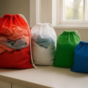 Drawstring Mesh Laundry Bags 3 Pack