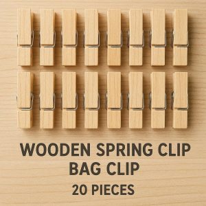 Wooden Spring Clamp Bag Clips 20 Pack