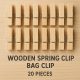 Wooden Spring Clamp Bag Clips 20 Pack